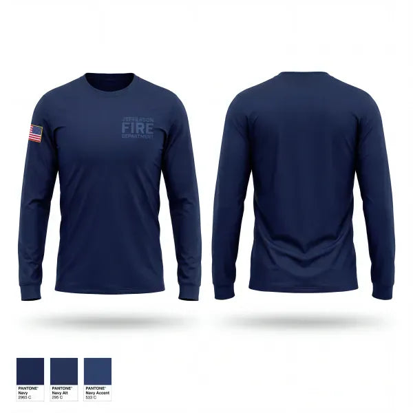 Long Sleeve Performance Shirt, JEFFERSON FIRE DEPARTMENT, Fire Department, Teamtime, Team time, sublimation, custom sports apparel, team uniforms, spirit wear, spiritwear, sports uniforms, custom shirts, team store, custom team store, fundraiser sports, apparel fundraiser