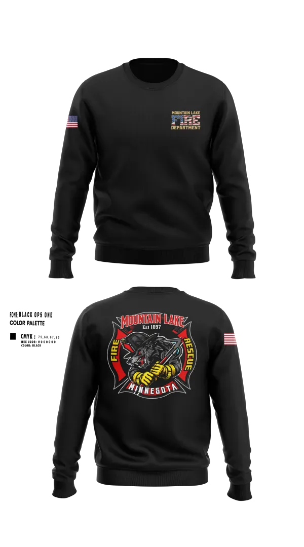 Crew Neck Sweatshirt, Mountain Lake Fire & Rescue, Fire Department, Teamtime, Team time, sublimation, custom sports apparel, team uniforms, spirit wear, spiritwear, sports uniforms, custom shirts, team store, custom team store, fundraiser sports, apparel fundraiser