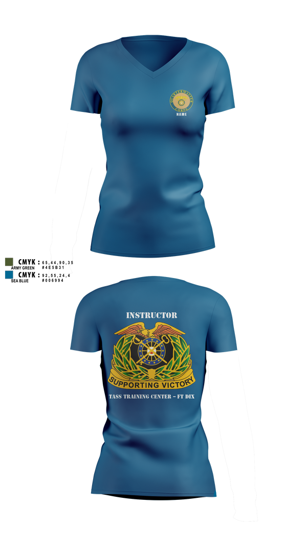 Women's Short Sleeve Vneck Shirt, 80th TC, TTC-Dix, Army, Teamtime, Team time, sublimation, custom sports apparel, team uniforms, spirit wear, spiritwear, sports uniforms, custom shirts, team store, custom team store, fundraiser sports, apparel fundraiser
