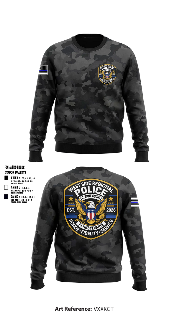 Crew Neck Sweatshirt, West Side regional police department, Police, Teamtime, Team time, sublimation, custom sports apparel, team uniforms, spirit wear, spiritwear, sports uniforms, custom shirts, team store, custom team store, fundraiser sports, apparel fundraiser