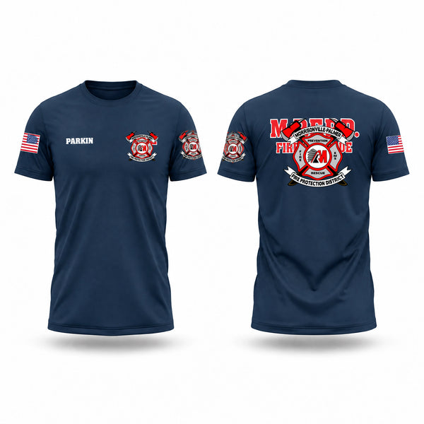 Old School Cotton Feel Shirt, Morrisonville Palmer Fire Protection District, Fire Department, Teamtime, Team time, sublimation, custom sports apparel, team uniforms, spirit wear, spiritwear, sports uniforms, custom shirts, team store, custom team store, fundraiser sports, apparel fundraiser