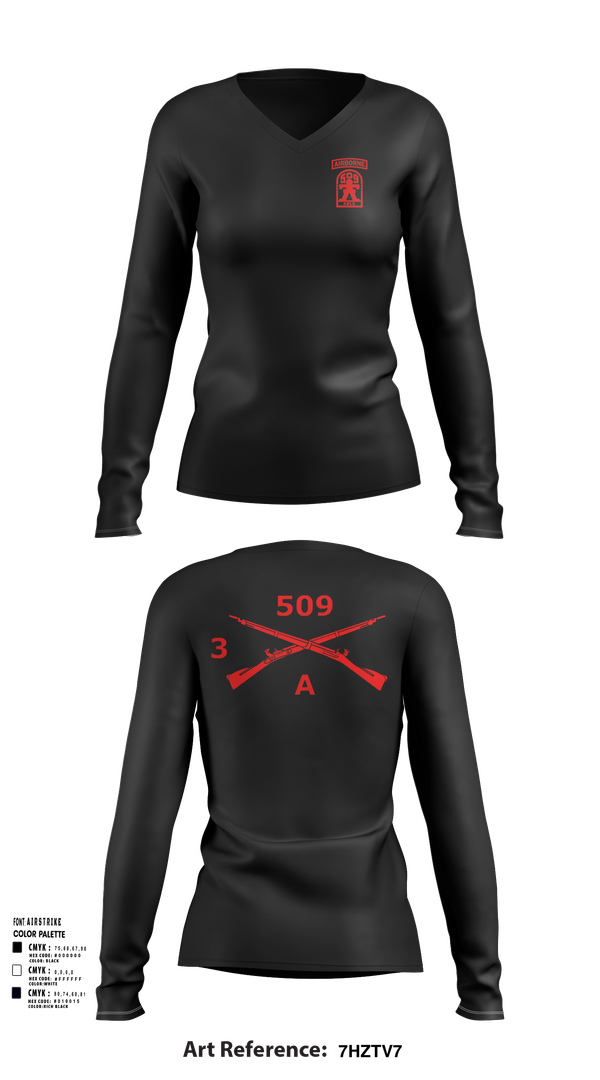 Womens Long Sleeve Vneck Shirt, Able Company, 3-509 IN (ABN), , Teamtime, Team time, sublimation, custom sports apparel, team uniforms, spirit wear, spiritwear, sports uniforms, custom shirts, team store, custom team store, fundraiser sports, apparel fundraiser