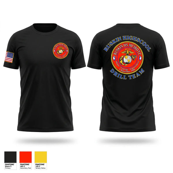 Short Sleeve Performance Shirt, Ruskin Highschool MCJROTC drill team, Marines, Teamtime, Team time, sublimation, custom sports apparel, team uniforms, spirit wear, spiritwear, sports uniforms, custom shirts, team store, custom team store, fundraiser sports, apparel fundraiser