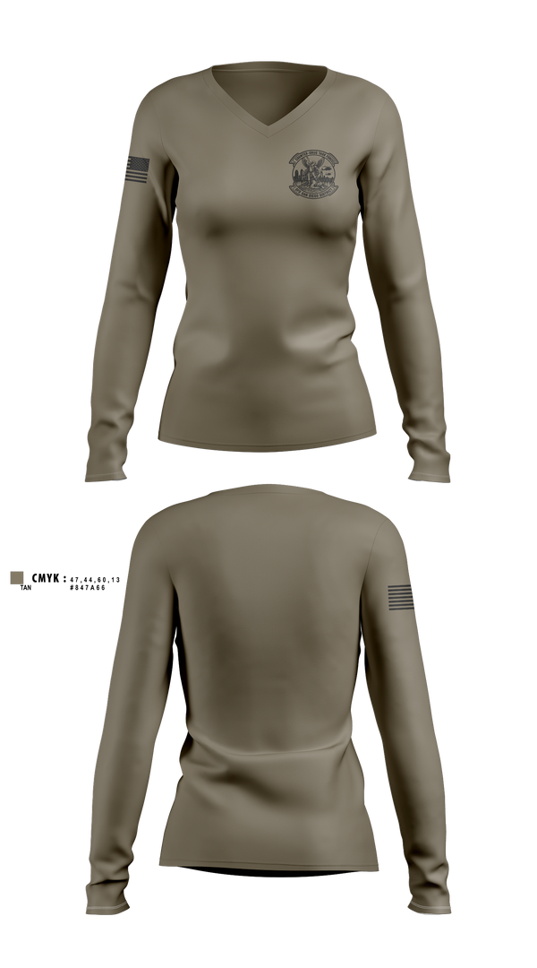 Womens Long Sleeve Vneck Shirt, CDTF, Army, Teamtime, Team time, sublimation, custom sports apparel, team uniforms, spirit wear, spiritwear, sports uniforms, custom shirts, team store, custom team store, fundraiser sports, apparel fundraiser