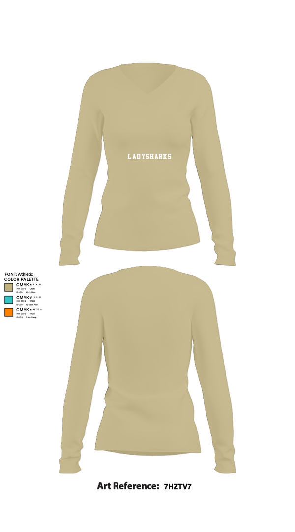 Women's Long Sleeve Vneck Shirt, LadySharks, Women's Volleyball, Teamtime, Team time, sublimation, custom sports apparel, team uniforms, spirit wear, spiritwear, sports uniforms, custom shirts, team store, custom team store, fundraiser sports, apparel fundraiser