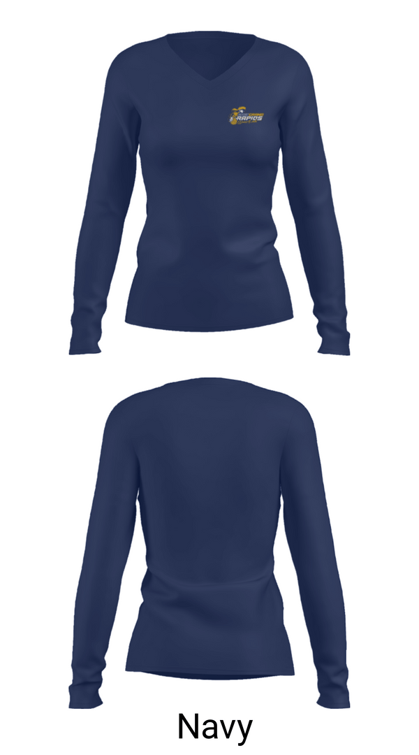 Women's Long Sleeve Vneck Shirt, East Grand Rapids, Water Polo, Teamtime, Team time, sublimation, custom sports apparel, team uniforms, spirit wear, spiritwear, sports uniforms, custom shirts, team store, custom team store, fundraiser sports, apparel fundraiser