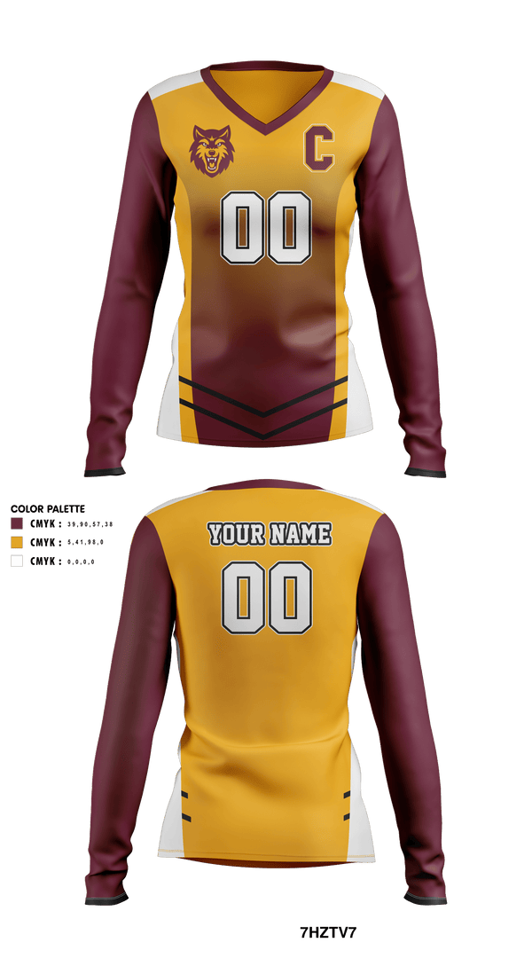 Women's Long Sleeve Vneck Shirt, Colonie Central High School Volleyball, Women's Volleyball, Teamtime, Team time, sublimation, custom sports apparel, team uniforms, spirit wear, spiritwear, sports uniforms, custom shirts, team store, custom team store, fundraiser sports, apparel fundraiser
