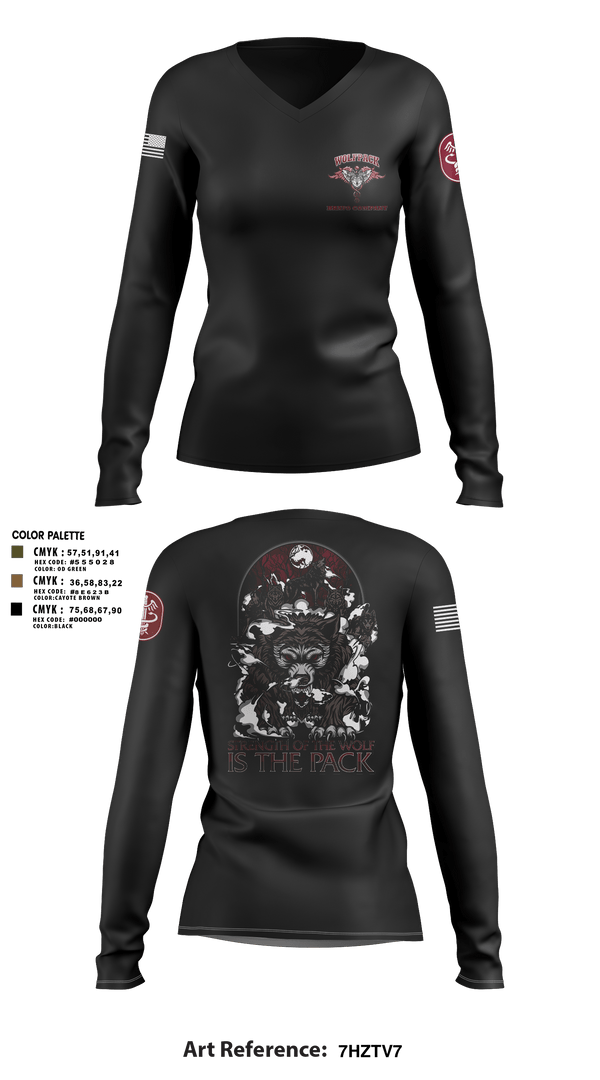 Women's Long Sleeve Vneck Shirt, Bravo Company, MRBn, Fort Belvoir, Army, Teamtime, Team time, sublimation, custom sports apparel, team uniforms, spirit wear, spiritwear, sports uniforms, custom shirts, team store, custom team store, fundraiser sports, apparel fundraiser