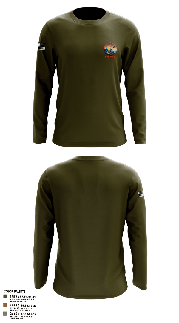 Long Sleeve Performance Shirt, SKIVVY NINE, Air Force, Teamtime, Team time, sublimation, custom sports apparel, team uniforms, spirit wear, spiritwear, sports uniforms, custom shirts, team store, custom team store, fundraiser sports, apparel fundraiser