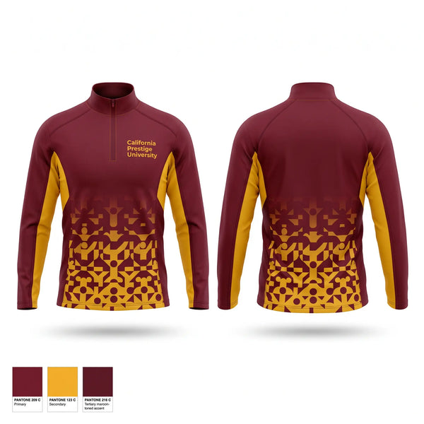 Quarter Zip Jacket, California Prestige University, Baseball, Teamtime, Team time, sublimation, custom sports apparel, team uniforms, spirit wear, spiritwear, sports uniforms, custom shirts, team store, custom team store, fundraiser sports, apparel fundraiser