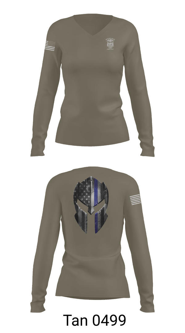 Womens Long Sleeve Vneck Shirt, Hartford Police, Police, Teamtime, Team time, sublimation, custom sports apparel, team uniforms, spirit wear, spiritwear, sports uniforms, custom shirts, team store, custom team store, fundraiser sports, apparel fundraiser