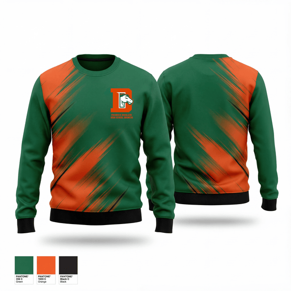 Crew Neck Sweatshirt, Fredrick Douglass High School Broncos, Baseball, Teamtime, Team time, sublimation, custom sports apparel, team uniforms, spirit wear, spiritwear, sports uniforms, custom shirts, team store, custom team store, fundraiser sports, apparel fundraiser