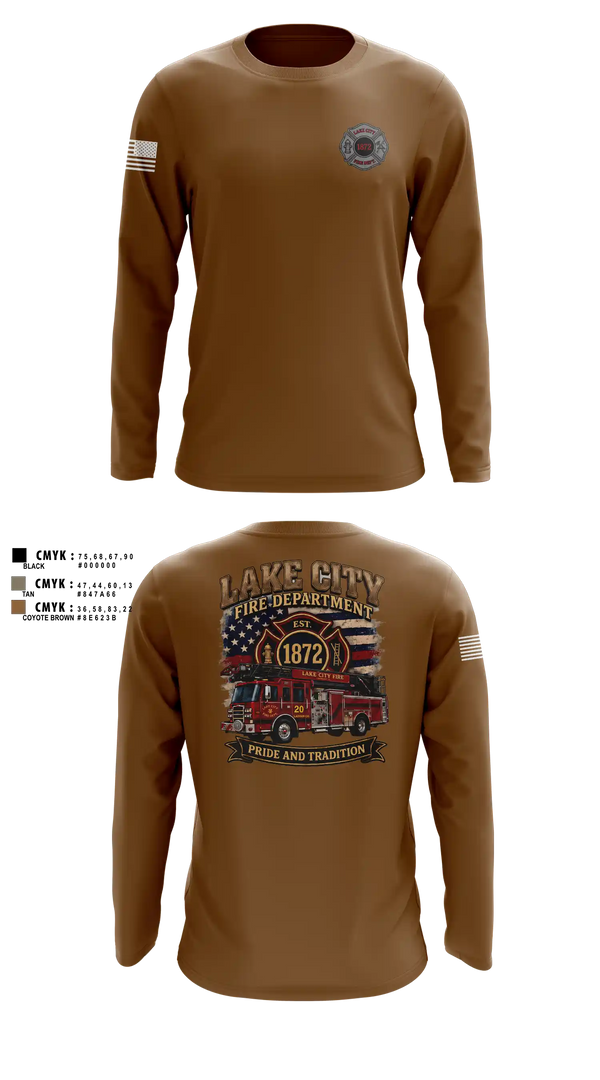 Long Sleeve Performance Shirt, Lake City Fire Department, Fire Department, Teamtime, Team time, sublimation, custom sports apparel, team uniforms, spirit wear, spiritwear, sports uniforms, custom shirts, team store, custom team store, fundraiser sports, apparel fundraiser