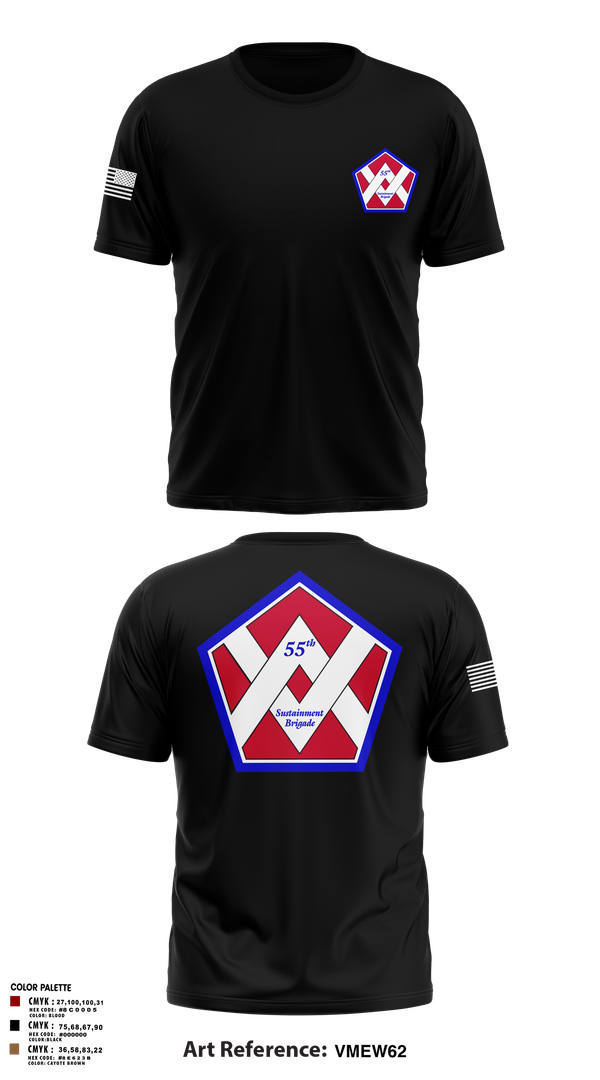 Old School Cotton Feel Shirt, 55th Sustainment Brigade, , Teamtime, Team time, sublimation, custom sports apparel, team uniforms, spirit wear, spiritwear, sports uniforms, custom shirts, team store, custom team store, fundraiser sports, apparel fundraiser