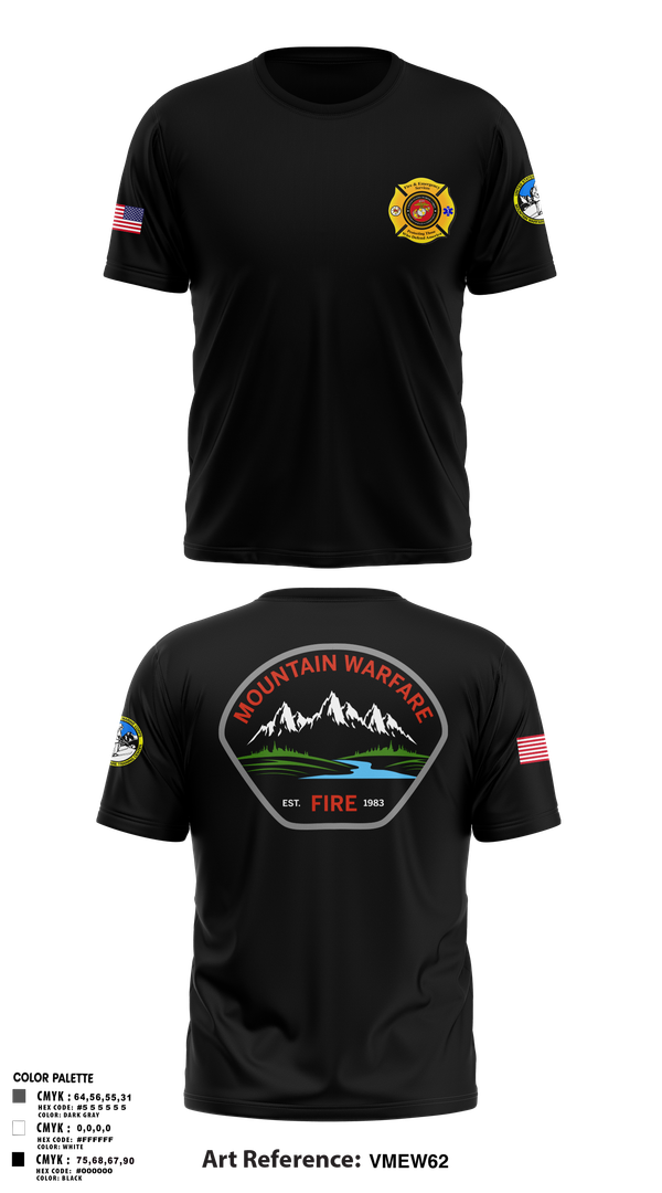 Old School Cotton Feel Shirt, Marine Corps Mountain Warfare Training Center Fire Department, , Teamtime, Team time, sublimation, custom sports apparel, team uniforms, spirit wear, spiritwear, sports uniforms, custom shirts, team store, custom team store, fundraiser sports, apparel fundraiser