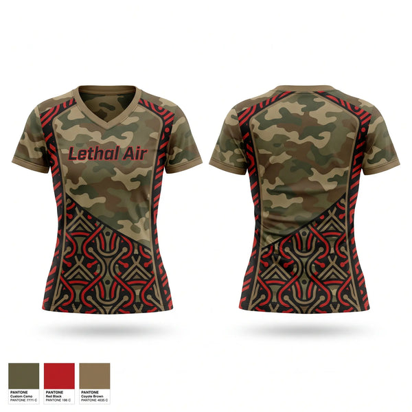 Womens Short Sleeve Vneck Shirt, Lethal Air, E-Sports, Teamtime, Team time, sublimation, custom sports apparel, team uniforms, spirit wear, spiritwear, sports uniforms, custom shirts, team store, custom team store, fundraiser sports, apparel fundraiser