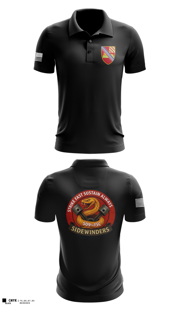 Short Sleeve Performance Polo, 509th FSC, Army, Teamtime, Team time, sublimation, custom sports apparel, team uniforms, spirit wear, spiritwear, sports uniforms, custom shirts, team store, custom team store, fundraiser sports, apparel fundraiser