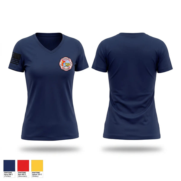 Womens Short Sleeve Vneck Shirt, Chandler Fire & EMS, Fire Department, Teamtime, Team time, sublimation, custom sports apparel, team uniforms, spirit wear, spiritwear, sports uniforms, custom shirts, team store, custom team store, fundraiser sports, apparel fundraiser
