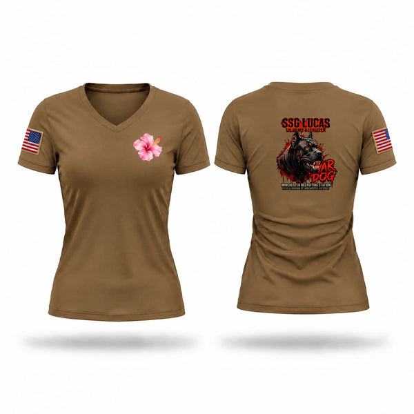 Womens Short Sleeve Vneck Shirt, 1B5W Winchester recruiting station, Army, Teamtime, Team time, sublimation, custom sports apparel, team uniforms, spirit wear, spiritwear, sports uniforms, custom shirts, team store, custom team store, fundraiser sports, apparel fundraiser