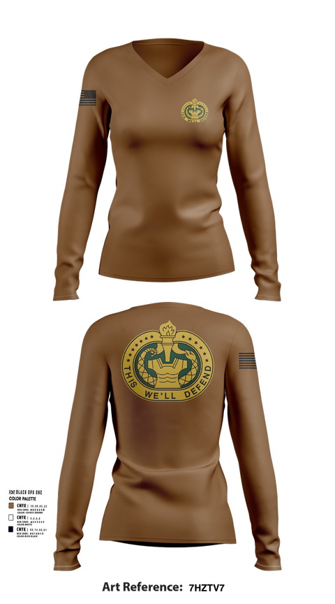 Womens Long Sleeve Vneck Shirt, E Co 3-330th, , Teamtime, Team time, sublimation, custom sports apparel, team uniforms, spirit wear, spiritwear, sports uniforms, custom shirts, team store, custom team store, fundraiser sports, apparel fundraiser