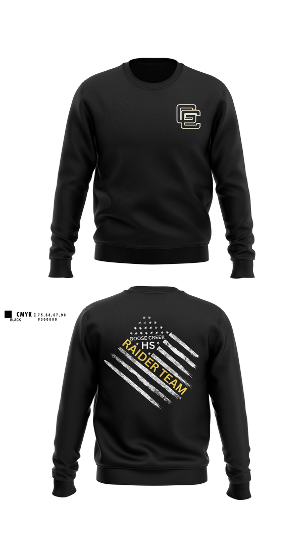 Crew Neck Sweatshirt, Goose Creek high school JROTC, Bowling, Teamtime, Team time, sublimation, custom sports apparel, team uniforms, spirit wear, spiritwear, sports uniforms, custom shirts, team store, custom team store, fundraiser sports, apparel fundraiser
