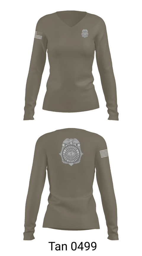 Womens Long Sleeve Vneck Shirt, Robbery/Homicide, Police, Teamtime, Team time, sublimation, custom sports apparel, team uniforms, spirit wear, spiritwear, sports uniforms, custom shirts, team store, custom team store, fundraiser sports, apparel fundraiser