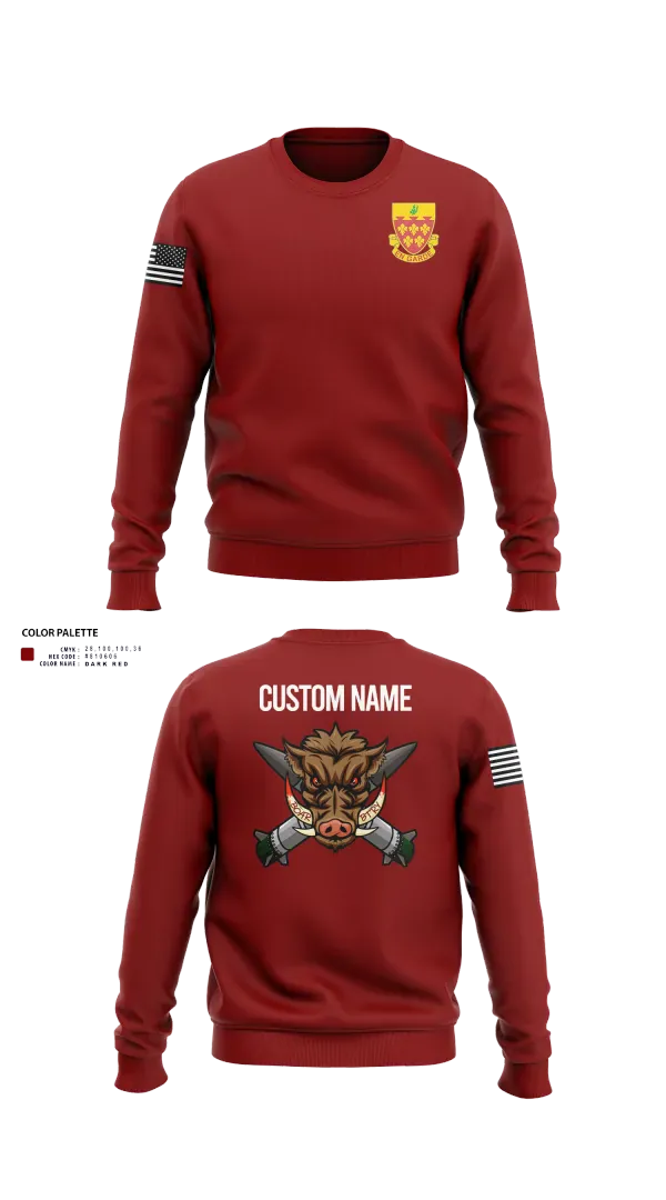 Crew Neck Sweatshirt, 1-77 FA Bravo Btry, Army, Teamtime, Team time, sublimation, custom sports apparel, team uniforms, spirit wear, spiritwear, sports uniforms, custom shirts, team store, custom team store, fundraiser sports, apparel fundraiser