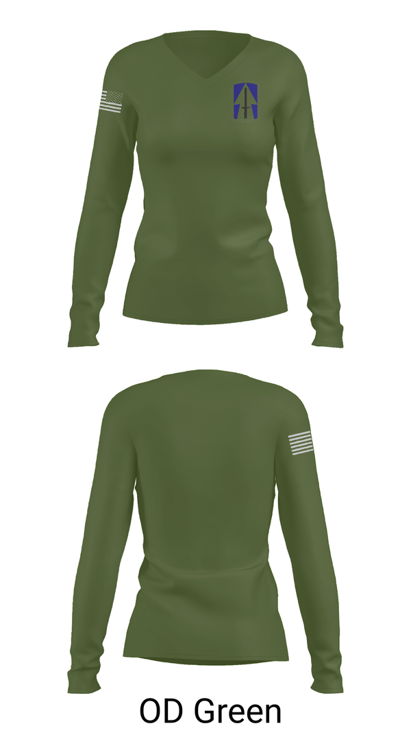 Womens Long Sleeve Vneck Shirt, 76th IBCT, , Teamtime, Team time, sublimation, custom sports apparel, team uniforms, spirit wear, spiritwear, sports uniforms, custom shirts, team store, custom team store, fundraiser sports, apparel fundraiser