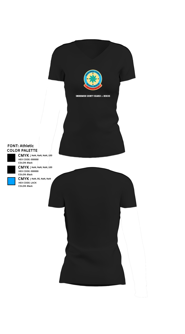 Womens Short Sleeve Vneck Shirt, Snohomish County Search & Rescue, , Teamtime, Team time, sublimation, custom sports apparel, team uniforms, spirit wear, spiritwear, sports uniforms, custom shirts, team store, custom team store, fundraiser sports, apparel fundraiser