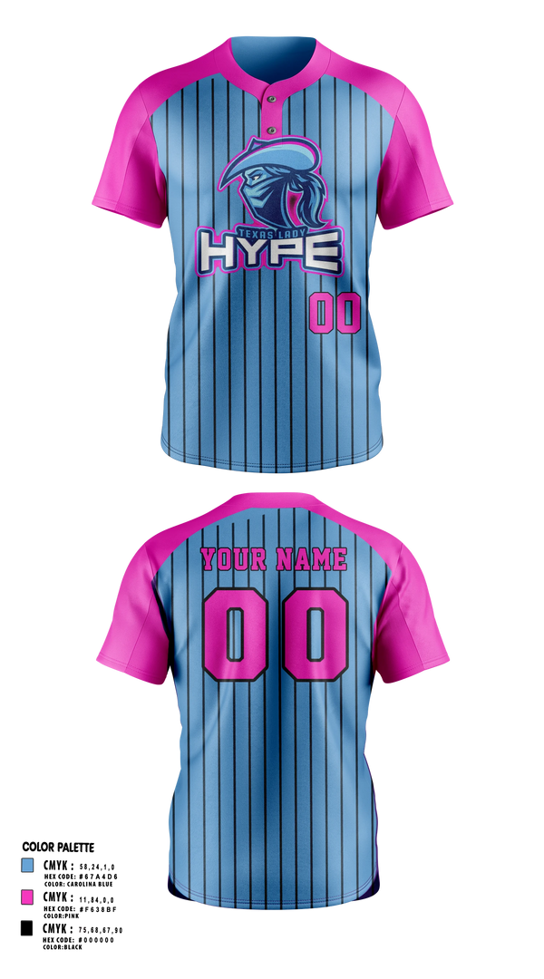 Two Button Softball Jersey, Texas Hype, Softball, Teamtime, Team time, sublimation, custom sports apparel, team uniforms, spirit wear, spiritwear, sports uniforms, custom shirts, team store, custom team store, fundraiser sports, apparel fundraiser