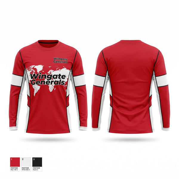 Long Sleeve Performance Shirt, Wingate Generals, Cheer, Teamtime, Team time, sublimation, custom sports apparel, team uniforms, spirit wear, spiritwear, sports uniforms, custom shirts, team store, custom team store, fundraiser sports, apparel fundraiser