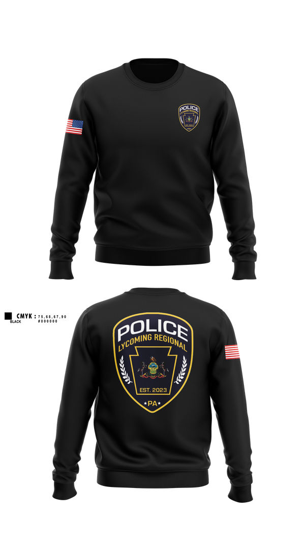 Crew Neck Sweatshirt, Lycoming Regional Police Department, Police, Teamtime, Team time, sublimation, custom sports apparel, team uniforms, spirit wear, spiritwear, sports uniforms, custom shirts, team store, custom team store, fundraiser sports, apparel fundraiser