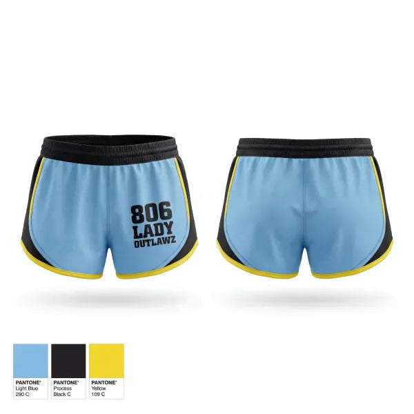 Womens Shorts, 806 Lady Outlawz, Softball, Teamtime, Team time, sublimation, custom sports apparel, team uniforms, spirit wear, spiritwear, sports uniforms, custom shirts, team store, custom team store, fundraiser sports, apparel fundraiser