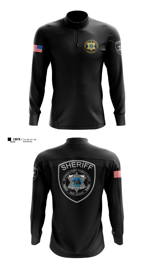 Quarter Zip Jacket, Jefferson County Sheriff's Office, Police, Teamtime, Team time, sublimation, custom sports apparel, team uniforms, spirit wear, spiritwear, sports uniforms, custom shirts, team store, custom team store, fundraiser sports, apparel fundraiser