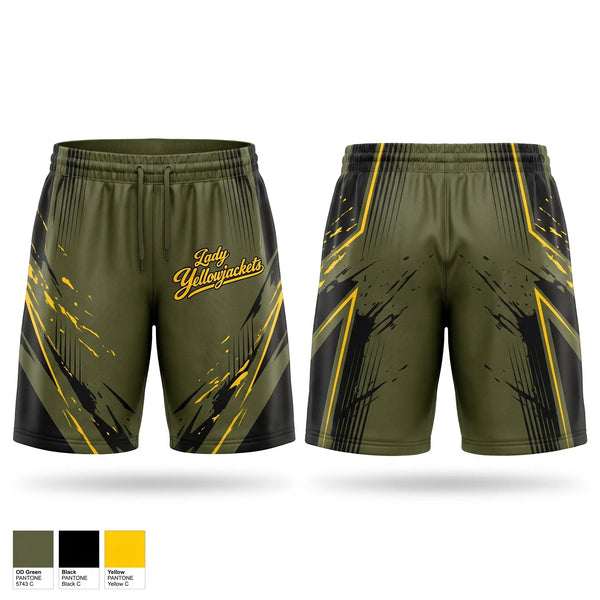 Mens Basketball Shorts, Fort Benning Lady Yellowjackets, Women's Basketball, Teamtime, Team time, sublimation, custom sports apparel, team uniforms, spirit wear, spiritwear, sports uniforms, custom shirts, team store, custom team store, fundraiser sports, apparel fundraiser