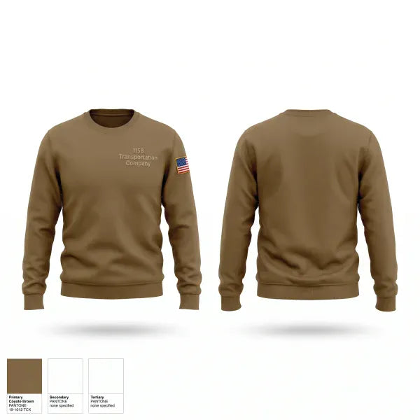 Crew Neck Sweatshirt, 1158 Transportation Company, Army, Teamtime, Team time, sublimation, custom sports apparel, team uniforms, spirit wear, spiritwear, sports uniforms, custom shirts, team store, custom team store, fundraiser sports, apparel fundraiser