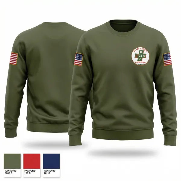 Crew Neck Sweatshirt, Roane County Rescue Squad, EMS/EMT, Teamtime, Team time, sublimation, custom sports apparel, team uniforms, spirit wear, spiritwear, sports uniforms, custom shirts, team store, custom team store, fundraiser sports, apparel fundraiser