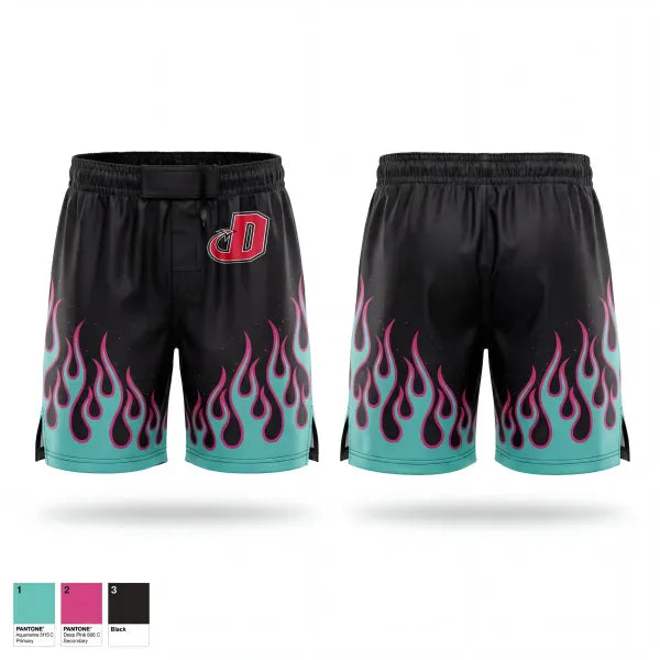 Fight Shorts, Team Diabolical, Wrestling, Teamtime, Team time, sublimation, custom sports apparel, team uniforms, spirit wear, spiritwear, sports uniforms, custom shirts, team store, custom team store, fundraiser sports, apparel fundraiser