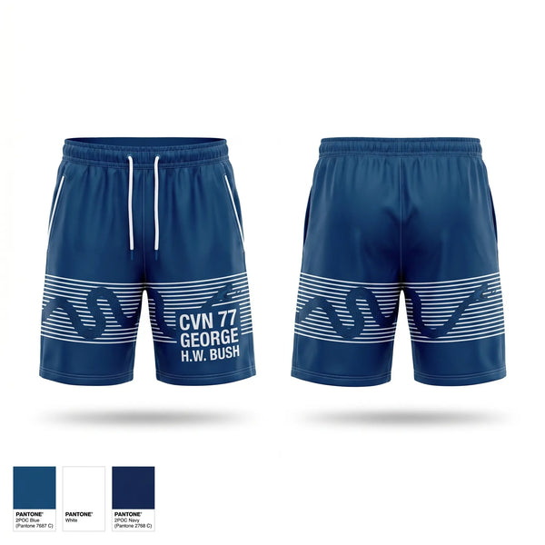 Athletic Shorts With Pockets, CVN 77 George HW. Bush, Navy, Teamtime, Team time, sublimation, custom sports apparel, team uniforms, spirit wear, spiritwear, sports uniforms, custom shirts, team store, custom team store, fundraiser sports, apparel fundraiser
