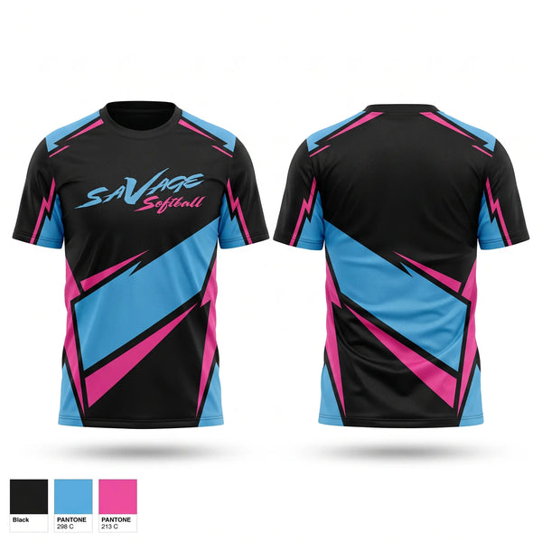Soft Poly Tee Cotton Like Feel, WV Savage, Softball, Teamtime, Team time, sublimation, custom sports apparel, team uniforms, spirit wear, spiritwear, sports uniforms, custom shirts, team store, custom team store, fundraiser sports, apparel fundraiser