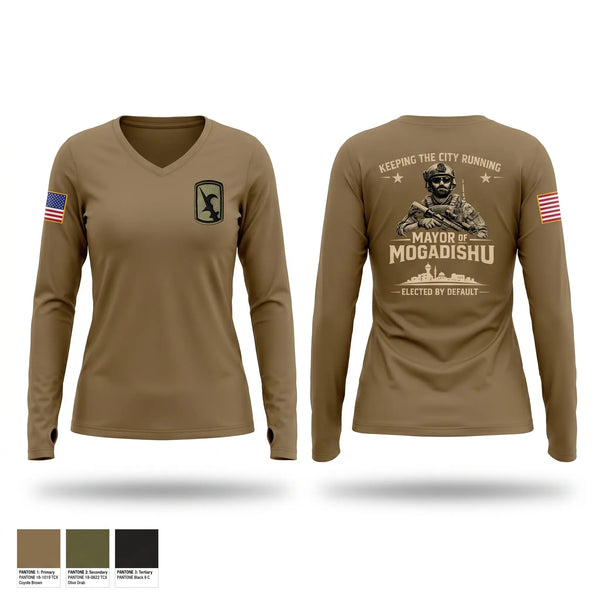 Womens Long Sleeve Vneck Shirt, 67th MEB, Army, Teamtime, Team time, sublimation, custom sports apparel, team uniforms, spirit wear, spiritwear, sports uniforms, custom shirts, team store, custom team store, fundraiser sports, apparel fundraiser