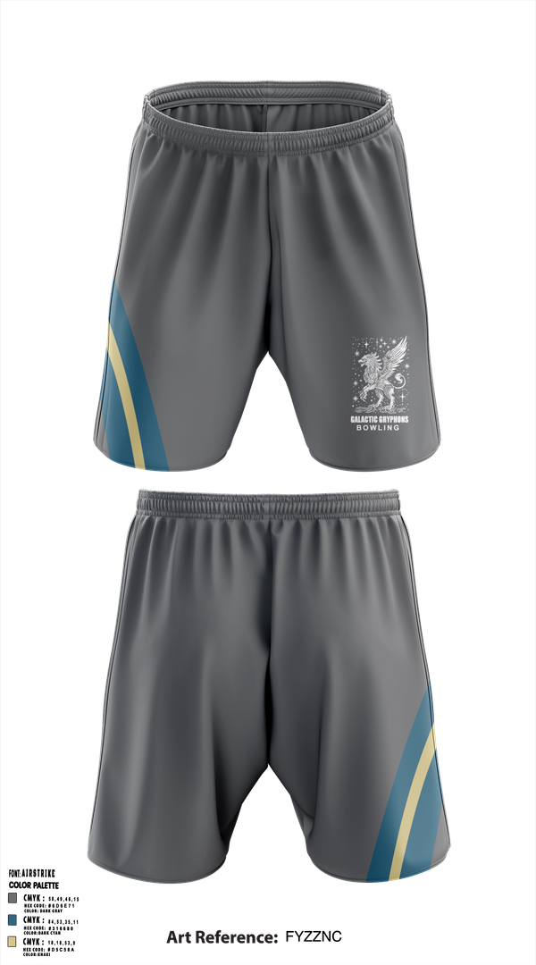 Athletic Shorts With Pockets, Galactic Gryphons, Bowling, Teamtime, Team time, sublimation, custom sports apparel, team uniforms, spirit wear, spiritwear, sports uniforms, custom shirts, team store, custom team store, fundraiser sports, apparel fundraiser