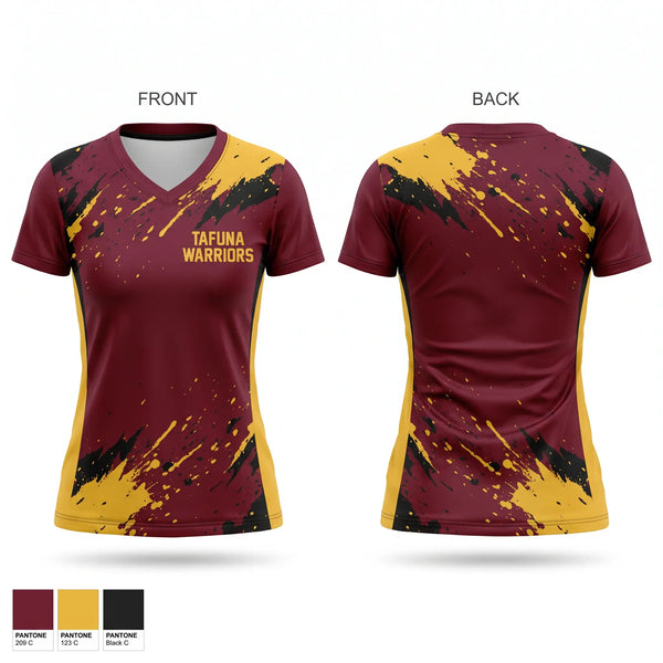 Womens Short Sleeve Vneck Shirt, TAFUNA WARRIORS, , Teamtime, Team time, sublimation, custom sports apparel, team uniforms, spirit wear, spiritwear, sports uniforms, custom shirts, team store, custom team store, fundraiser sports, apparel fundraiser