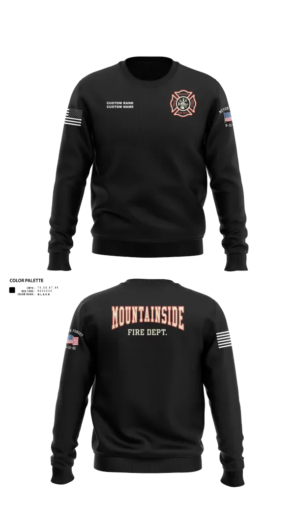 Crew Neck Sweatshirt, Mountainside Fire Department, Fire Department, Teamtime, Team time, sublimation, custom sports apparel, team uniforms, spirit wear, spiritwear, sports uniforms, custom shirts, team store, custom team store, fundraiser sports, apparel fundraiser