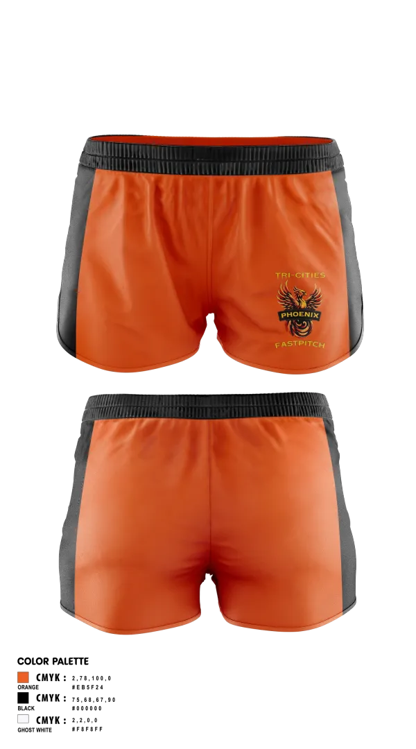 Womens Shorts, Tri-Cities Phoenix, Softball, Teamtime, Team time, sublimation, custom sports apparel, team uniforms, spirit wear, spiritwear, sports uniforms, custom shirts, team store, custom team store, fundraiser sports, apparel fundraiser