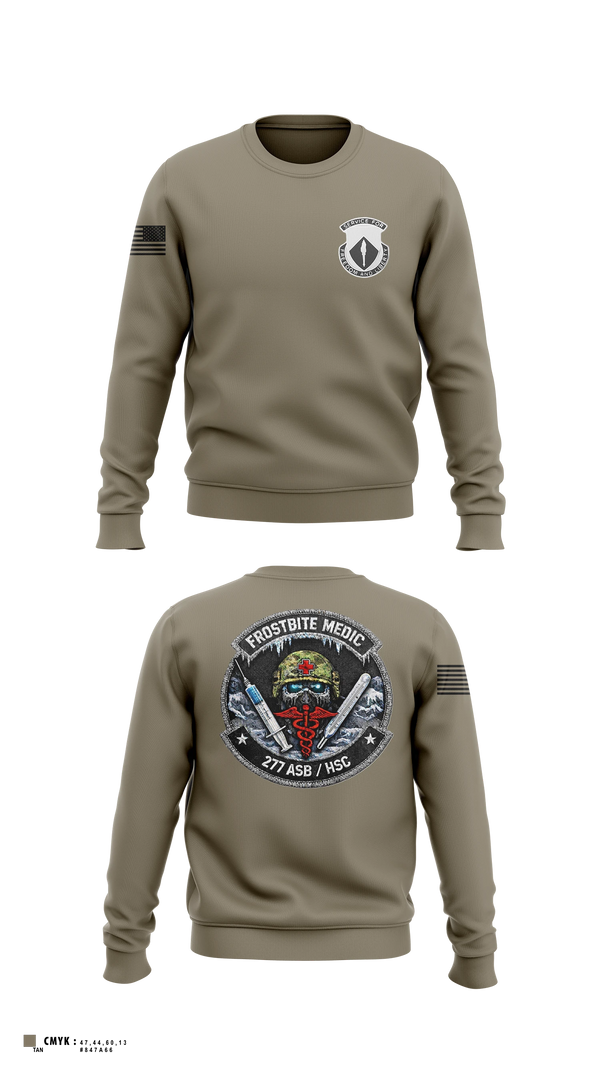 Crew Neck Sweatshirt, 277th ASB Frostbite Medics, Army, Teamtime, Team time, sublimation, custom sports apparel, team uniforms, spirit wear, spiritwear, sports uniforms, custom shirts, team store, custom team store, fundraiser sports, apparel fundraiser