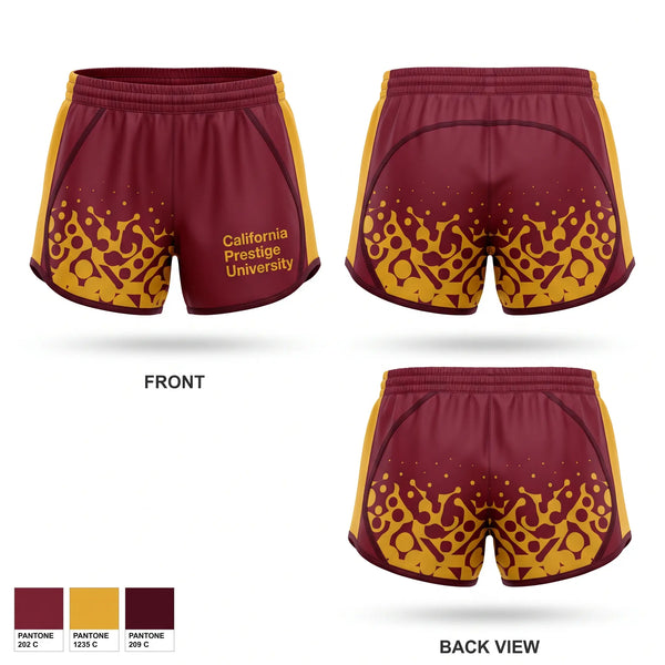 Womens Shorts, California Prestige University, Baseball, Teamtime, Team time, sublimation, custom sports apparel, team uniforms, spirit wear, spiritwear, sports uniforms, custom shirts, team store, custom team store, fundraiser sports, apparel fundraiser