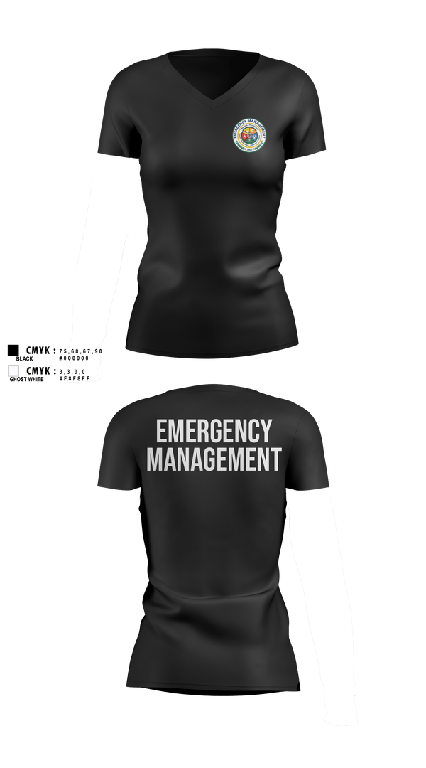 Womens Short Sleeve Vneck Shirt, CCRI Emergency Management / Emergency Operations Center, Fire Department, Teamtime, Team time, sublimation, custom sports apparel, team uniforms, spirit wear, spiritwear, sports uniforms, custom shirts, team store, custom team store, fundraiser sports, apparel fundraiser