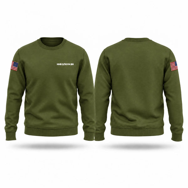 Crew Neck Sweatshirt, HHB 3/20 FA BN, Army, Teamtime, Team time, sublimation, custom sports apparel, team uniforms, spirit wear, spiritwear, sports uniforms, custom shirts, team store, custom team store, fundraiser sports, apparel fundraiser