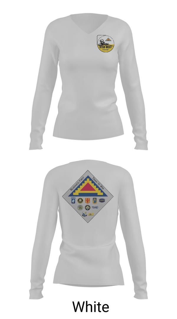 Womens Long Sleeve Vneck Shirt, 7TH ATC, Army, Teamtime, Team time, sublimation, custom sports apparel, team uniforms, spirit wear, spiritwear, sports uniforms, custom shirts, team store, custom team store, fundraiser sports, apparel fundraiser